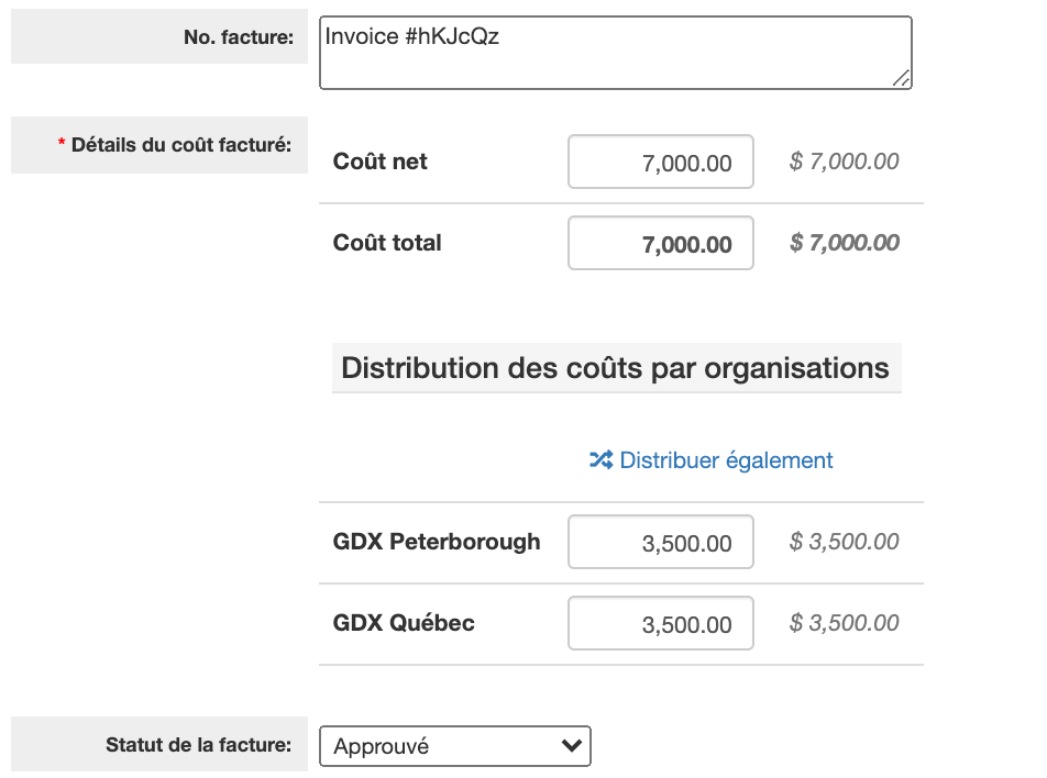 Validez et ajustez les coûts